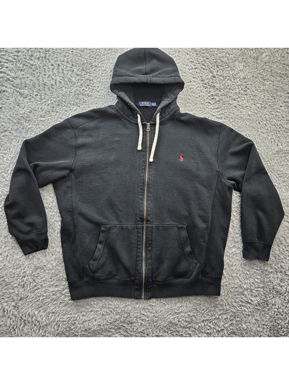 Polo Ralph Lauren Zip Hoodie 2XLT Tall Thermal lining in Hood Heavyweight Black